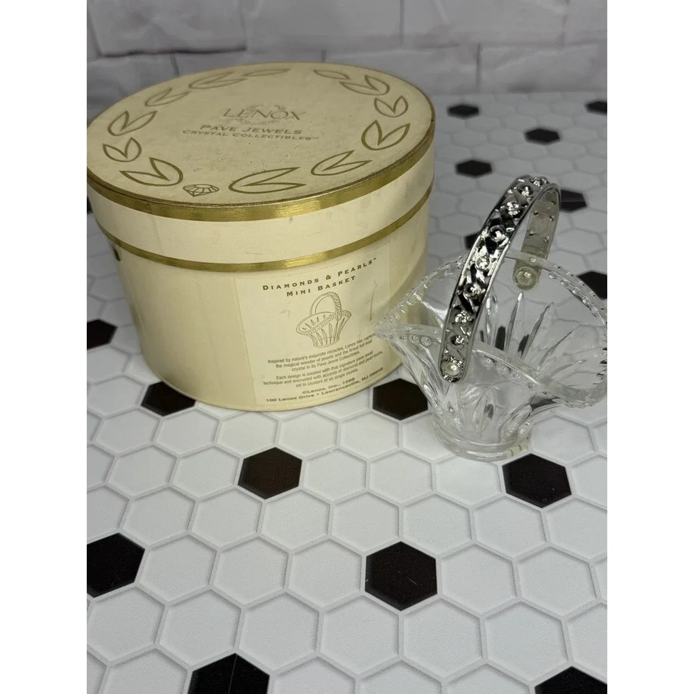 Lenox Pave Jewels‎ Crystal Collection Mini Basket with Original Box